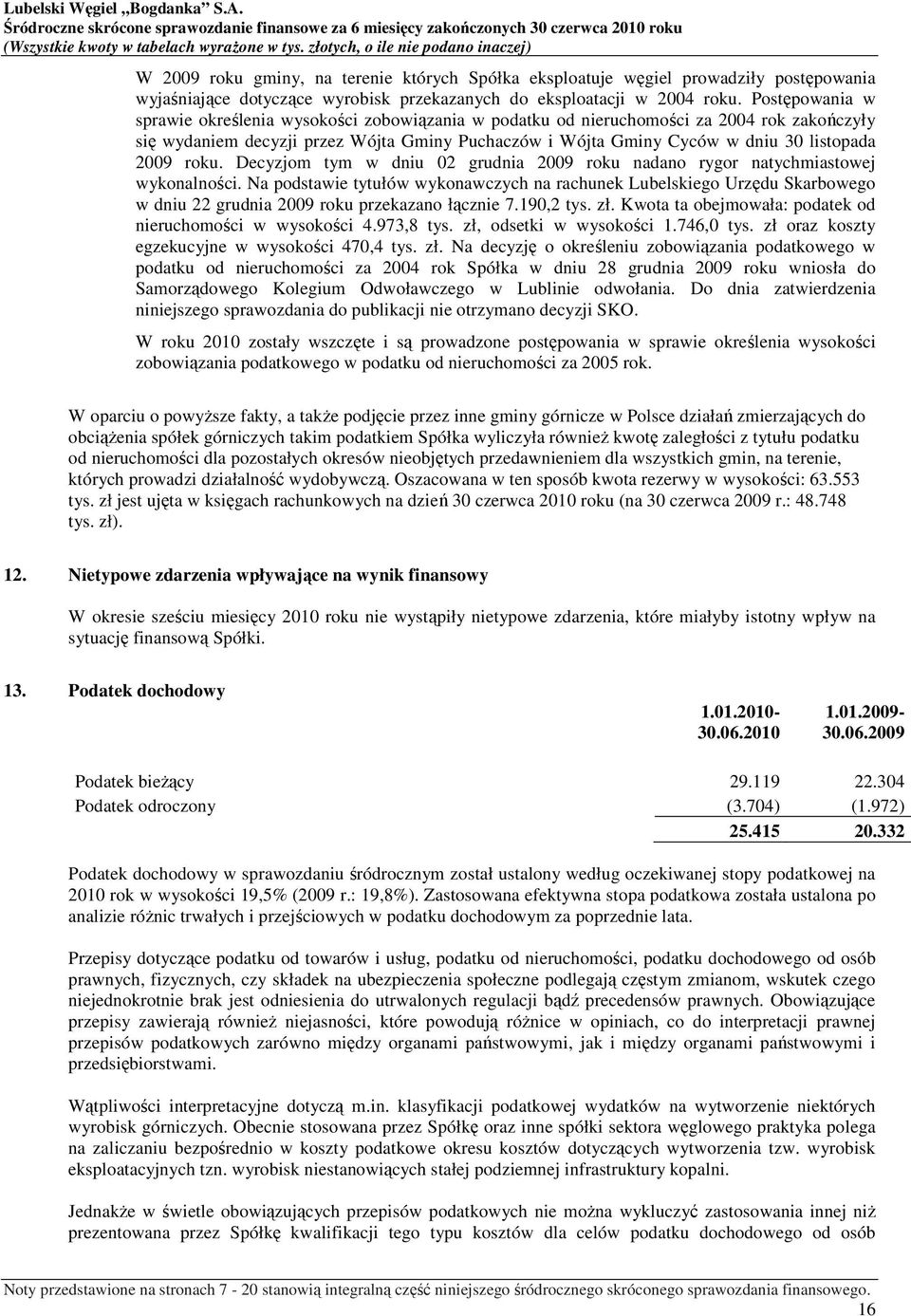 2009 roku. Decyzjom tym w dniu 02 grudnia 2009 roku nadano rygor natychmiastowej wykonalności.