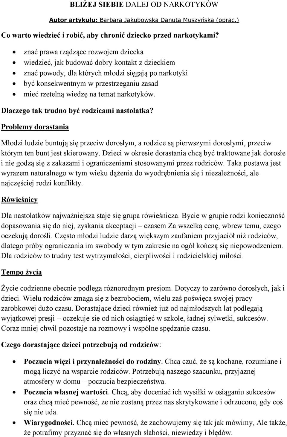 na temat narkotyków. Dlaczego tak trudno być rodzicami nastolatka?
