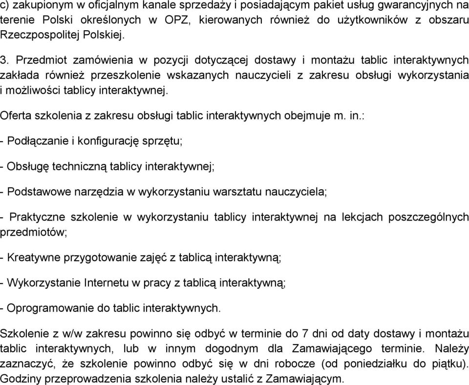 interaktywnej. Oferta szkolenia z zakresu obsługi tablic int