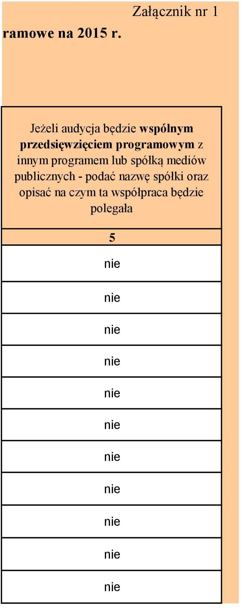 przedsięwzięciem programowym z innym programem lub