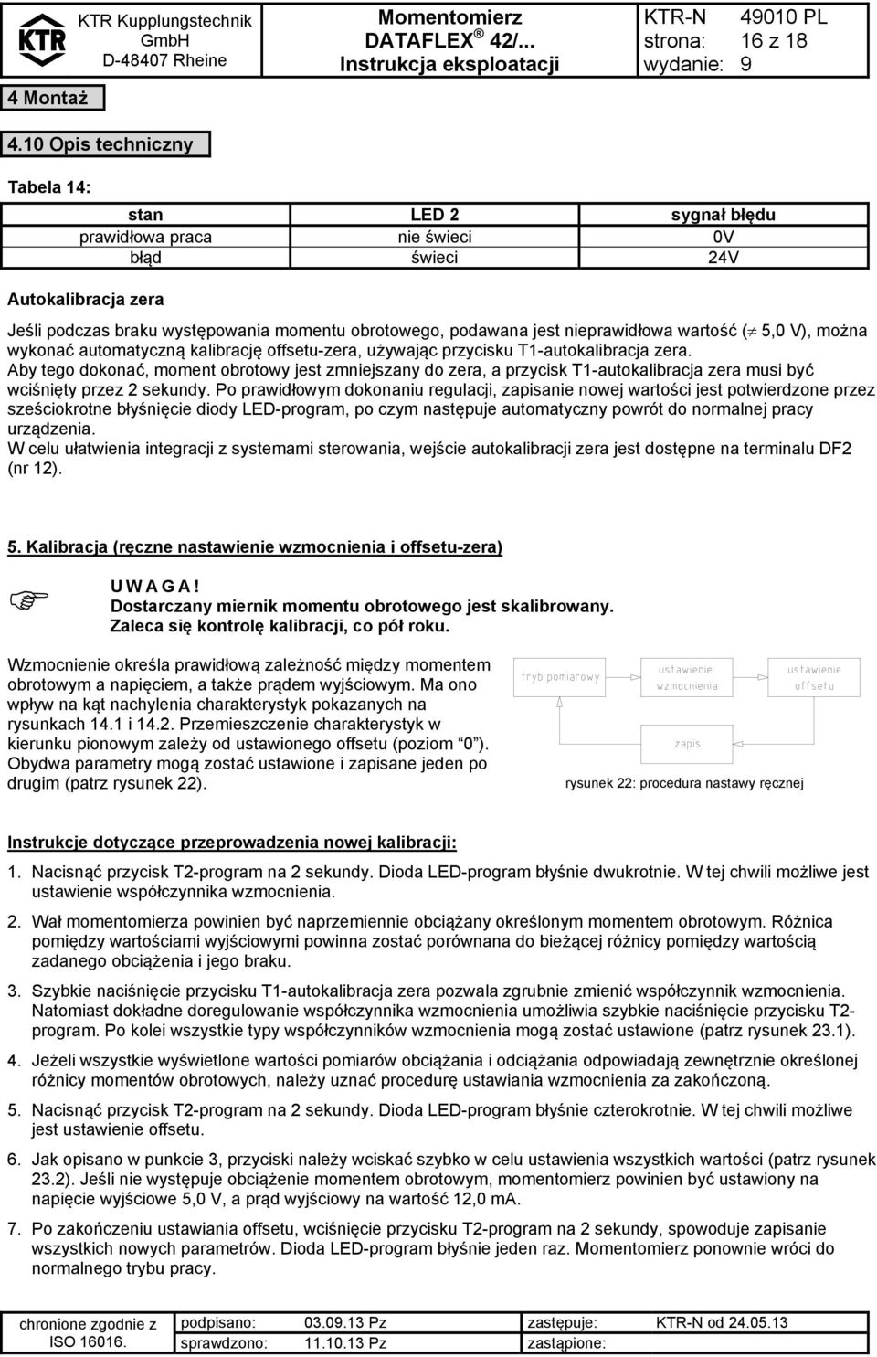 nieprawidłowa wartość ( 5,0 V), można wykonać automatyczną kalibrację offsetu-zera, używając przycisku T1-autokalibracja zera.