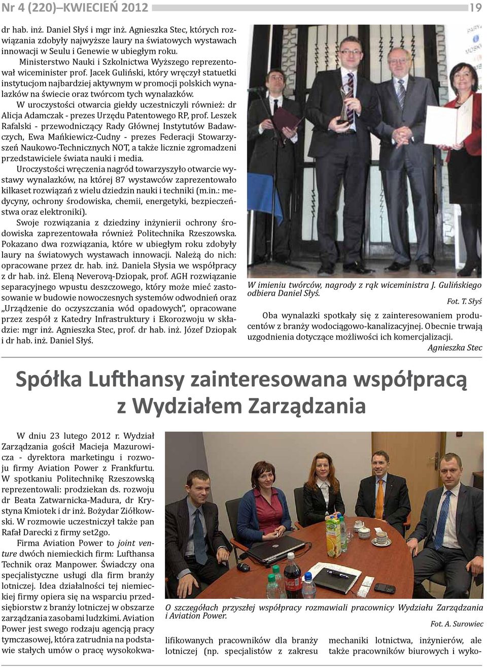 Jacek Guliński, który wręczył statuetki instytucjom najbardziej aktywnym w promocji polskich wynalazków na świecie oraz twórcom tych wynalazków.