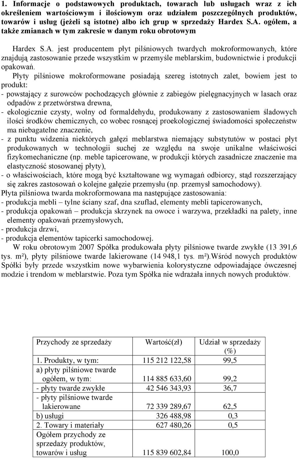 Płyty pilśniowe mokroformowane posiadają szereg istotnych zalet, bowiem jest to produkt: - powstający z surowców pochodzących głównie z zabiegów pielęgnacyjnych w lasach oraz odpadów z przetwórstwa