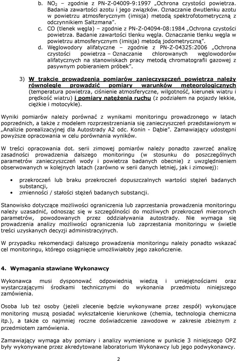 Badanie zawartości tlenku węgla. Oznaczanie tlenku węgla w powietrzu atmosferycznym (imisja) metodą jodometryczną. d.