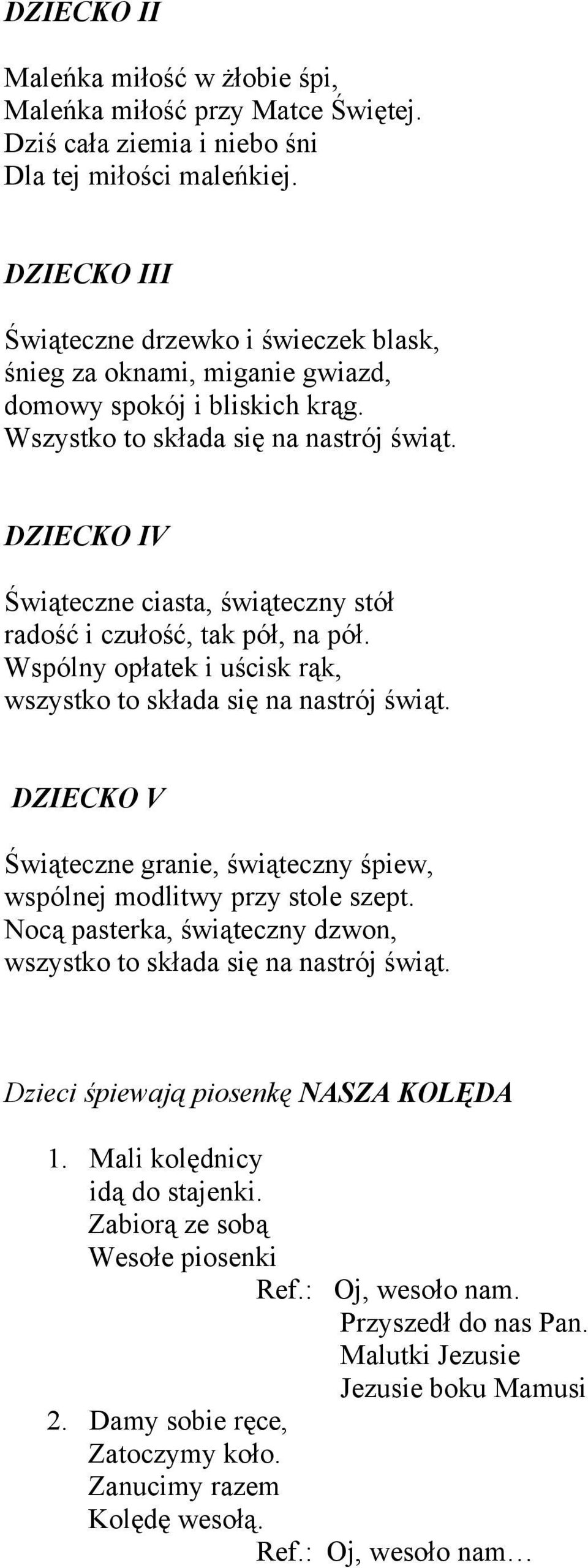 DZIECKO IV Świąteczne ciasta, świąteczny stół radość i czułość, tak pół, na pół. Wspólny opłatek i uścisk rąk, wszystko to składa się na nastrój świąt.