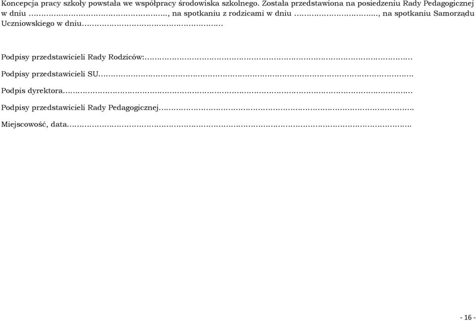 ., na spotkaniu z rodzicami w dniu.