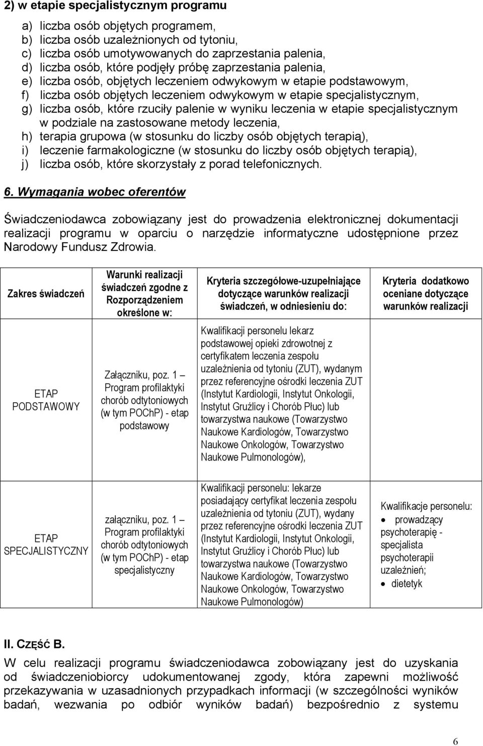 palenie w wyniku leczenia w etapie specjalistycznym w podziale na zastosowane metody leczenia, h) terapia grupowa (w stosunku do liczby osób objętych terapią), i) leczenie farmakologiczne (w stosunku