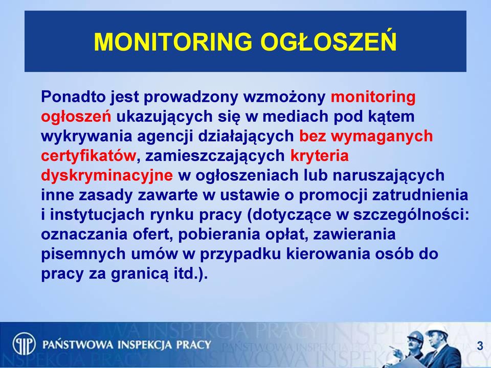 lub naruszających inne zasady zawarte w ustawie o promocji zatrudnienia i instytucjach rynku pracy (dotyczące w