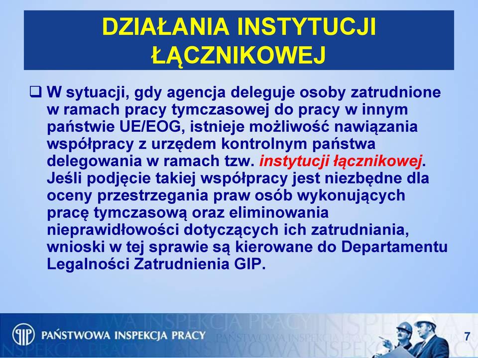 instytucji łącznikowej.