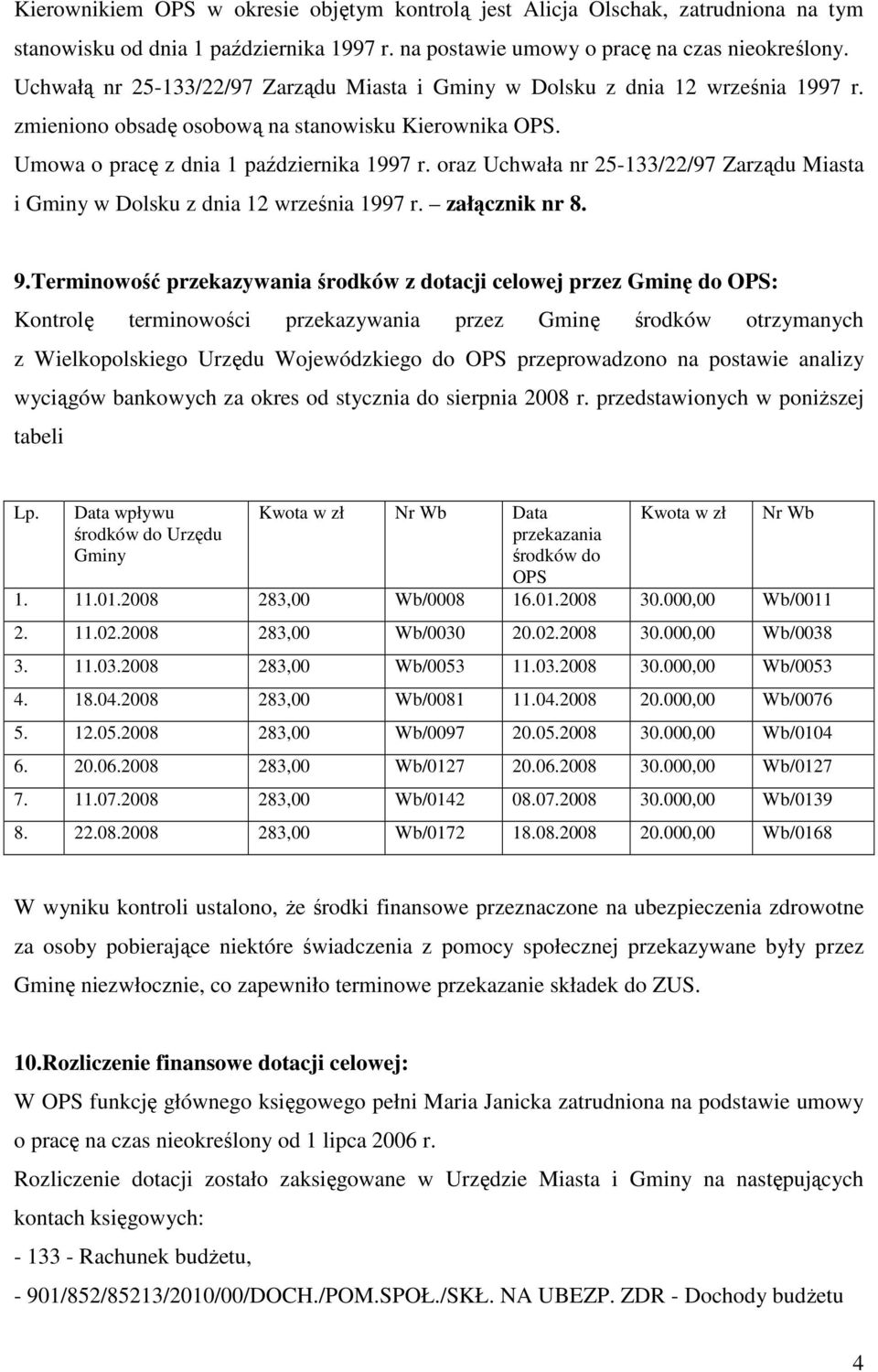 oraz Uchwała nr 25-133/22/97 Zarządu Miasta i Gminy w Dolsku z dnia 12 września 1997 r. załącznik nr 8. 9.