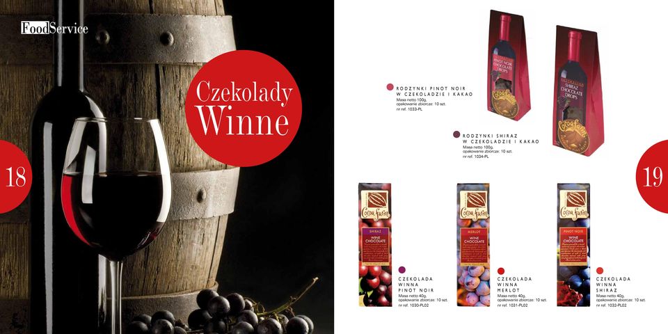 1034-PL 18 19 CZEKOLADA WINNA PINOT NOIR Masa netto 40g, nr ref.