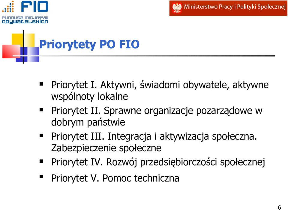 Sprawne organizacje pozarządowe w dobrym państwie Priorytet III.