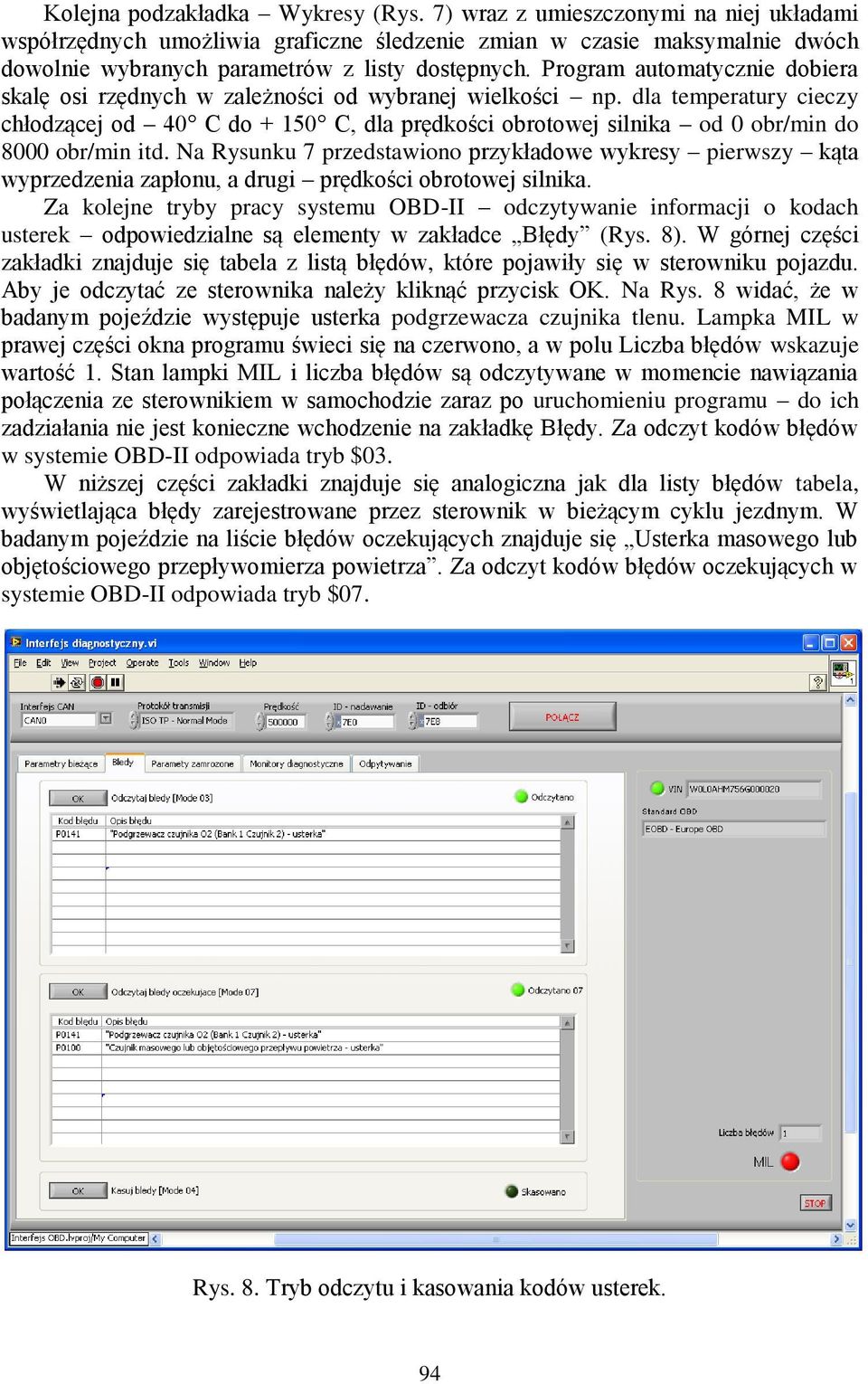 Program automatycznie dobiera skalę osi rzędnych w zależności od wybranej wielkości np.