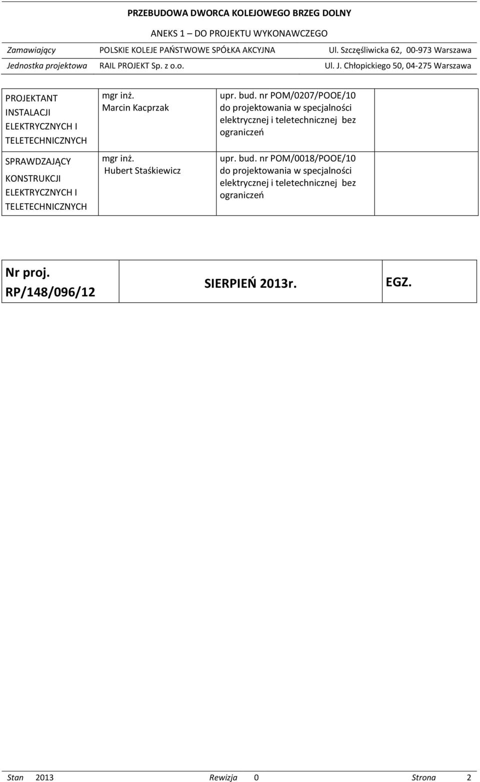 nr POM/0207/POOE/10 elektrycznej i teletechnicznej bez ograniczeń upr. bud.