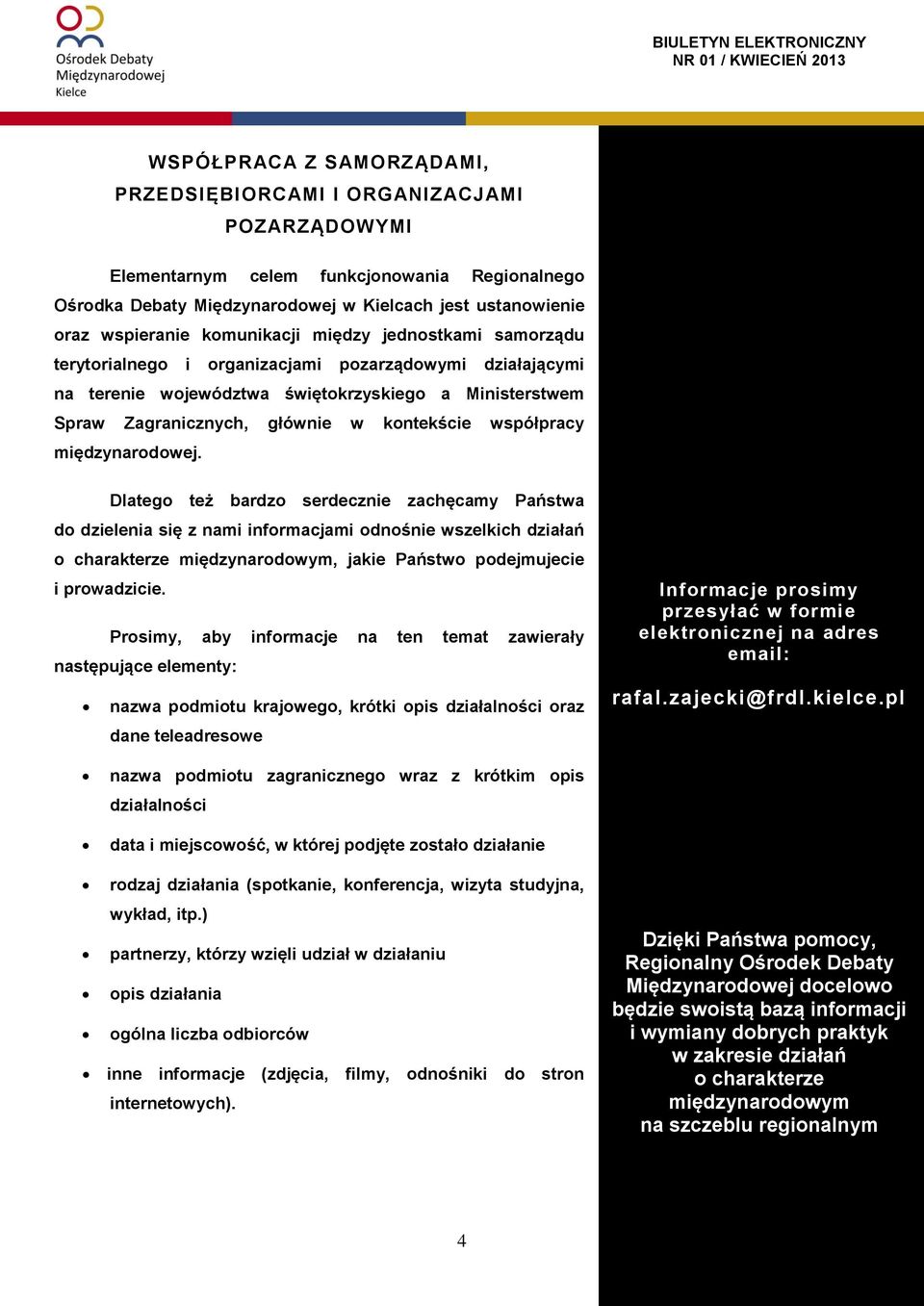 współpracy międzynarodowej.