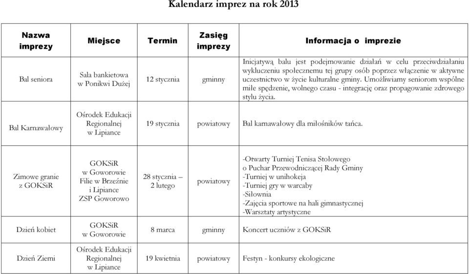 Umożliwiamy seniorom wspólne miłe spędzenie, wolnego czasu - integrację oraz propagowanie zdrowego stylu życia.