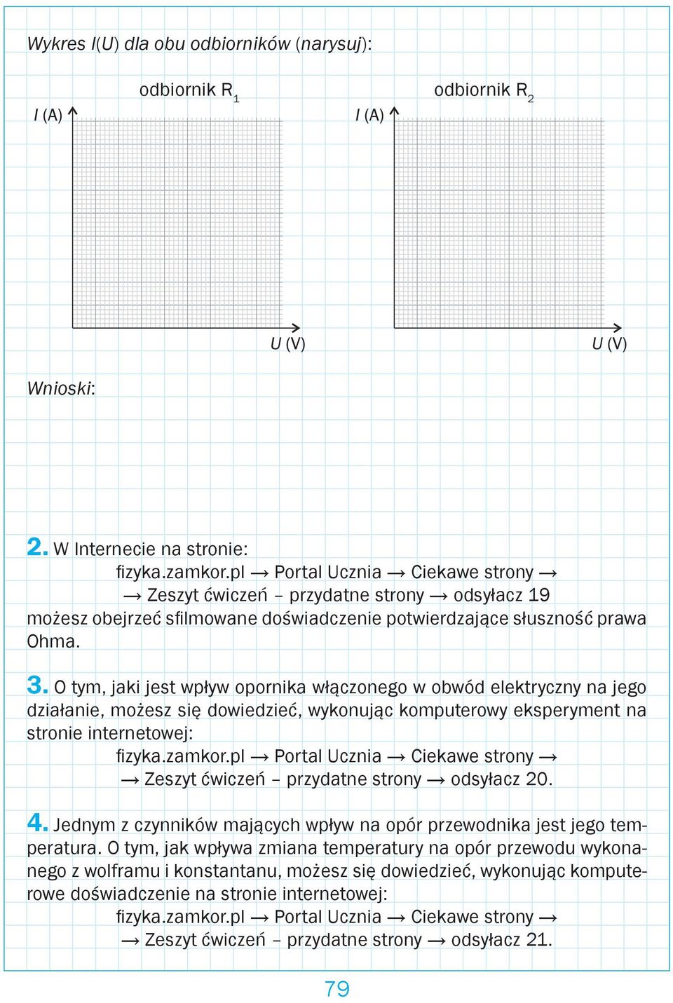 O tym, jaki jest wpływ opornika włączonego w obwód elektryczny na jego działanie, możesz się dowiedzieć, wykonując komputerowy eksperyment na stronie internetowej: fizyka.zamkor.