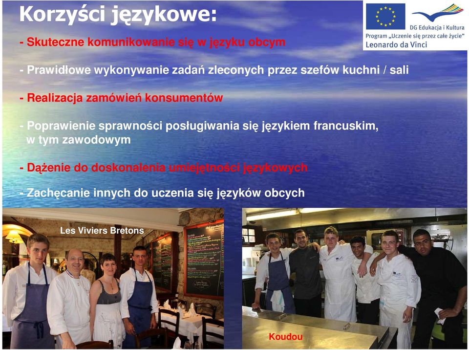 sprawności posługiwania się językiem francuskim, w tym zawodowym - DąŜenie do doskonalenia
