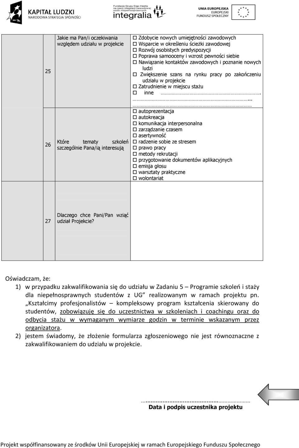 Zatrudnienie w miejscu stażu inne.