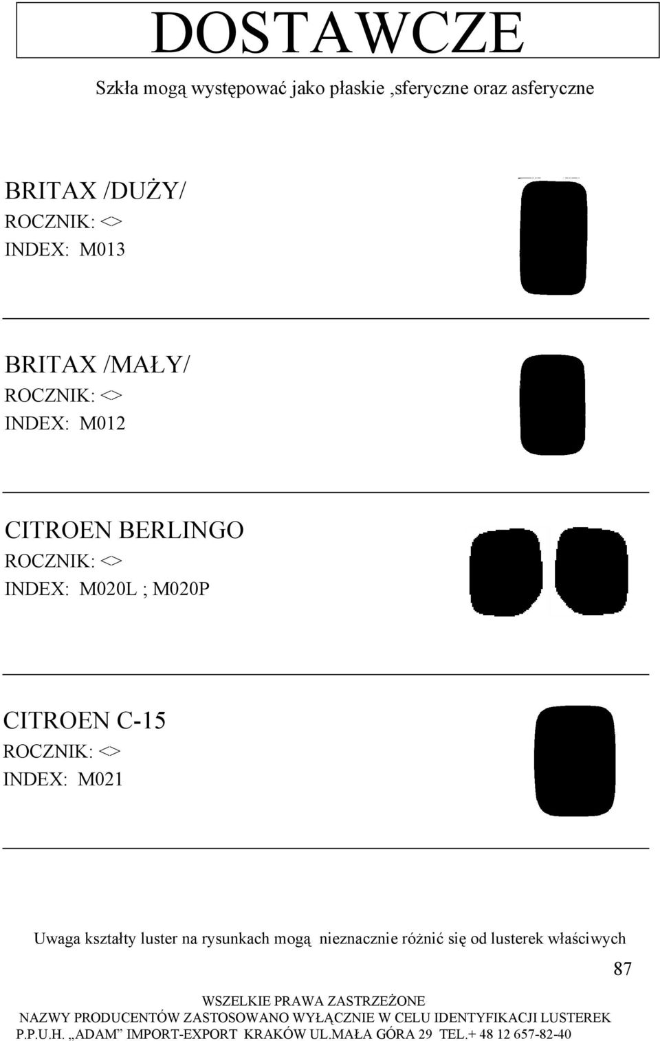 CITROEN BERLINGO INDEX: M020L