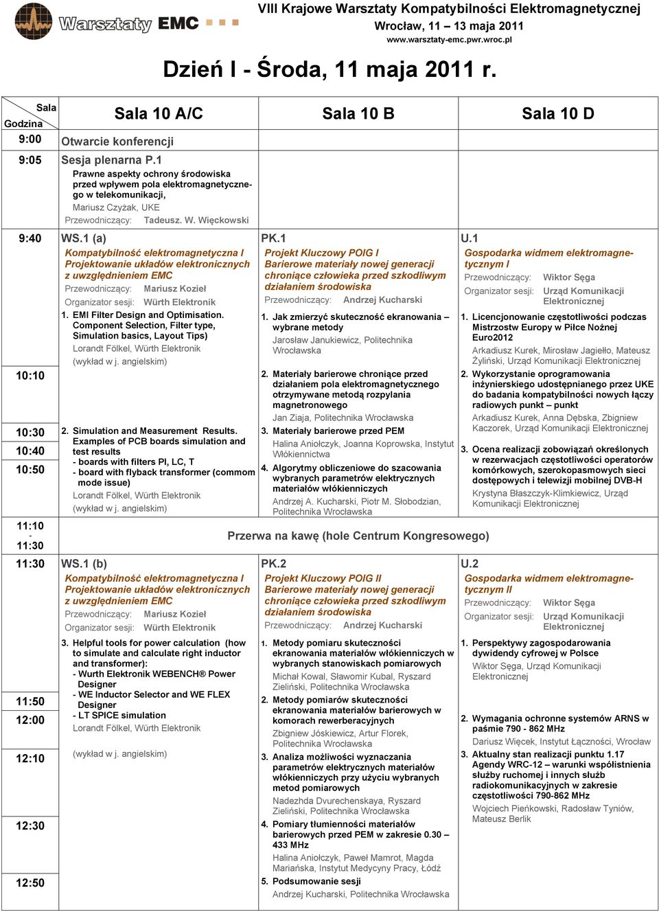 1 (a) Kompatybilność elektromagnetyczna I Mariusz Kozieł Organizator sesji: Würth Elektronik 1. EMI Filter Design and Optimisation.