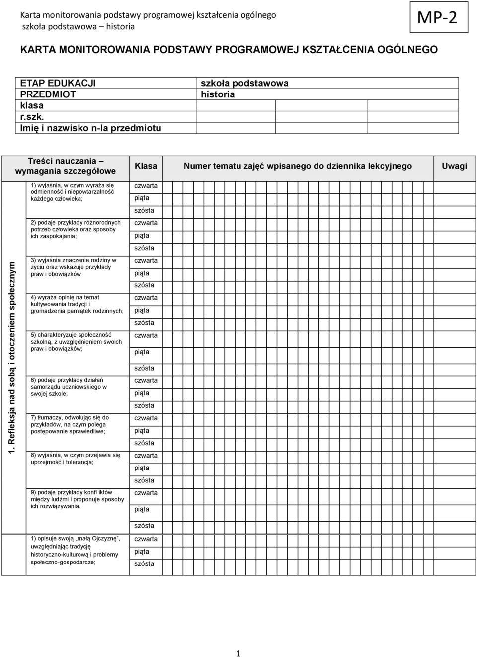 różnorodnych potrzeb człowieka oraz sposoby ich zaspokajania; 3) wyjaśnia znaczenie rodziny w życiu oraz wskazuje przykłady praw i obowiązków 4) wyraża opinię na temat kultywowania tradycji i