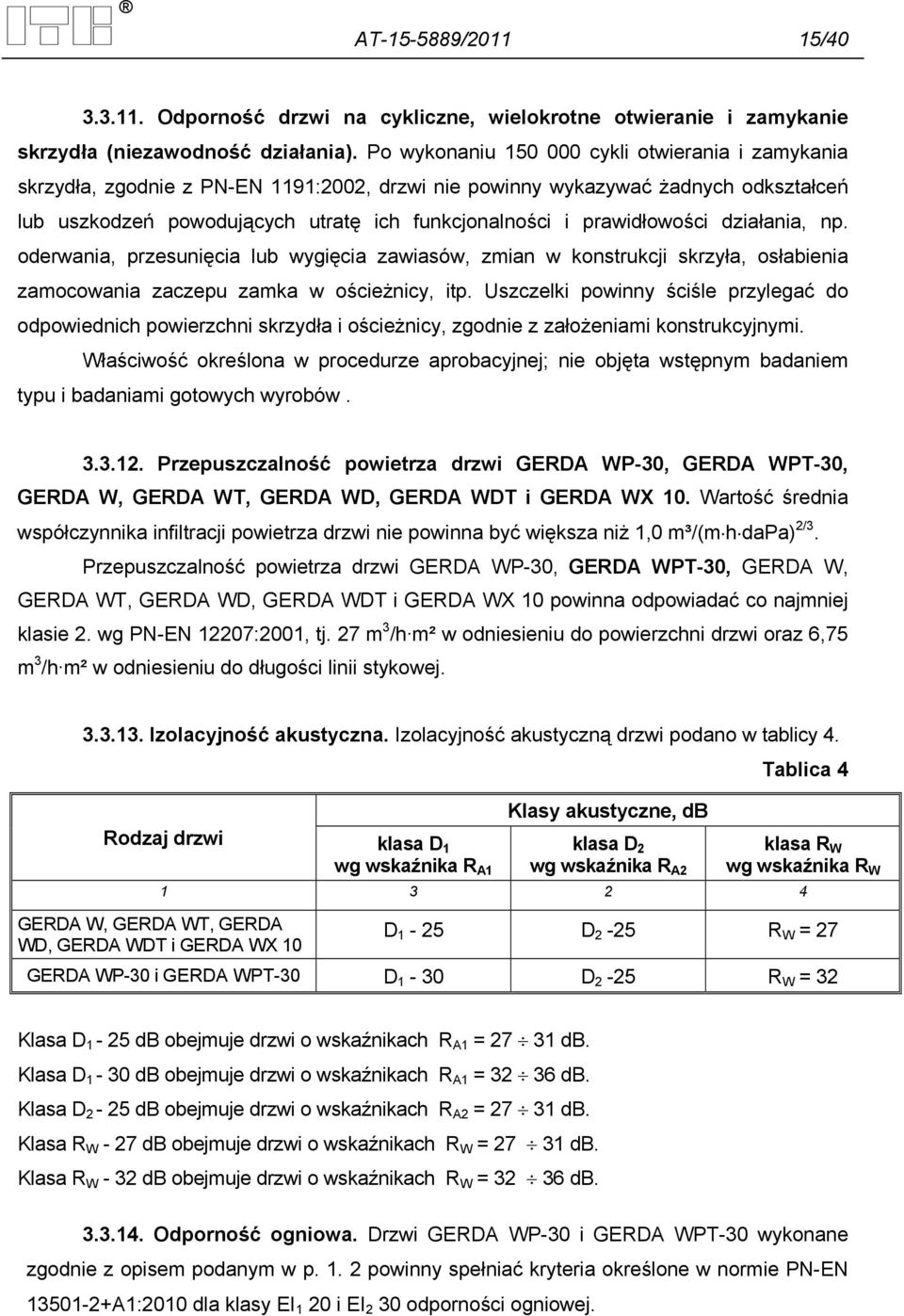 prawidłowości działania, np. oderwania, przesunięcia lub wygięcia zawiasów, zmian w konstrukcji skrzyła, osłabienia zamocowania zaczepu zamka w ościeżnicy, itp.