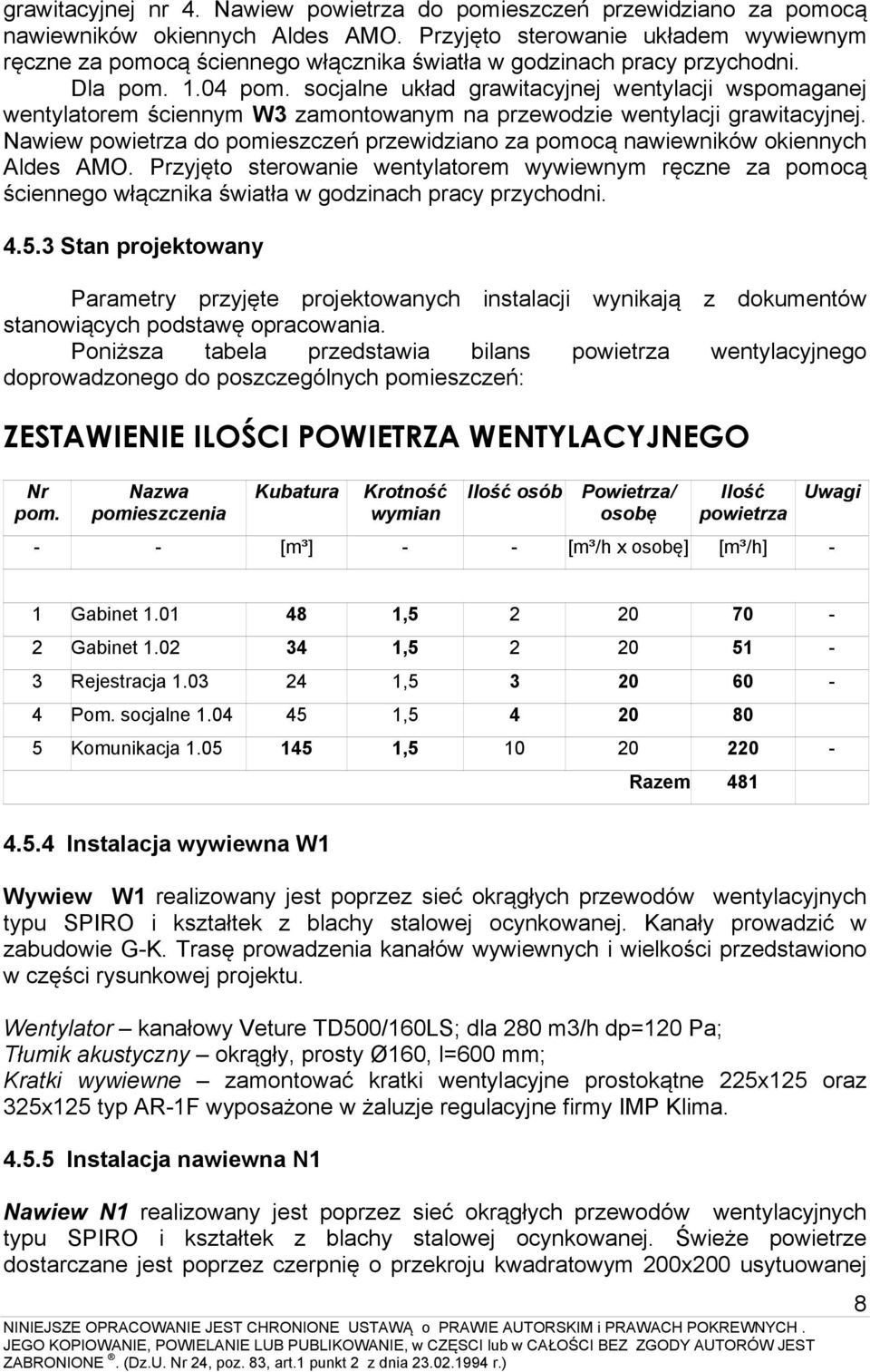 socjalne układ grawitacyjnej wentylacji wspomaganej wentylatorem ściennym W3 zamontowanym na przewodzie wentylacji grawitacyjnej.