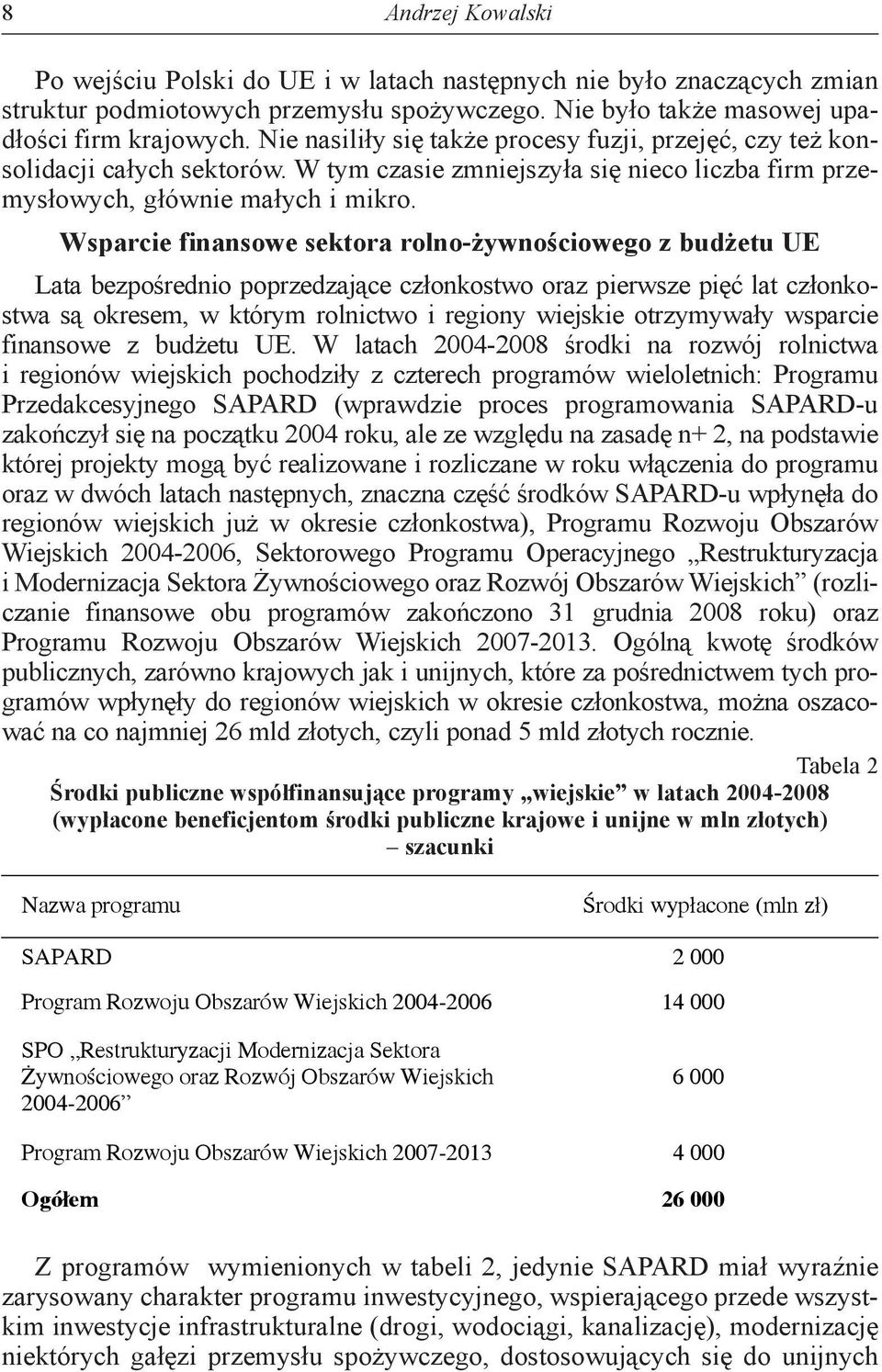 wsparcie finansowe sektora rolno-żywnościowego z budżetu Ue Lata bezpośrednio poprzedzające członkostwo oraz pierwsze pięć lat członkostwa są okresem, w którym rolnictwo i regiony wiejskie
