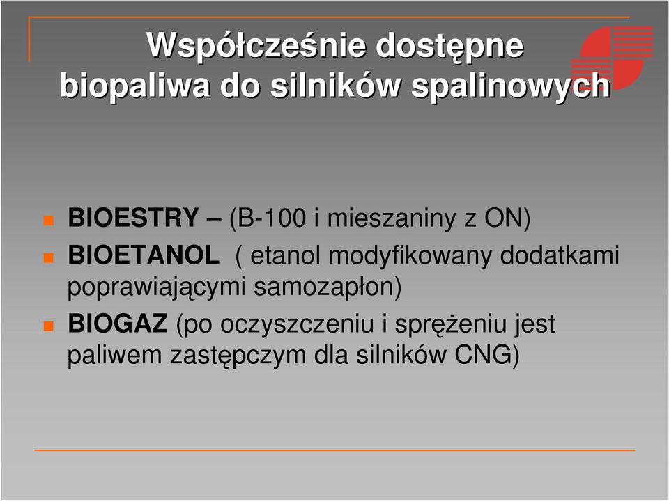 etanol modyfikowany dodatkami poprawiającymi samozapłon)