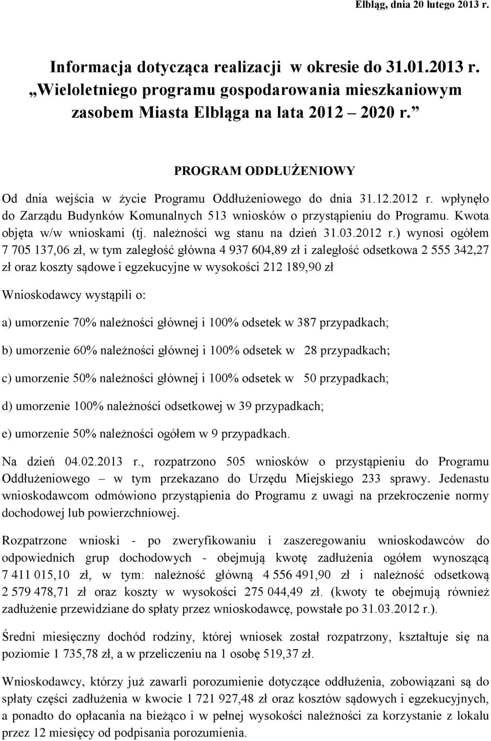 Kwota objęta w/w wnioskami (tj. należności wg stanu na dzień 31.03.2012 r.