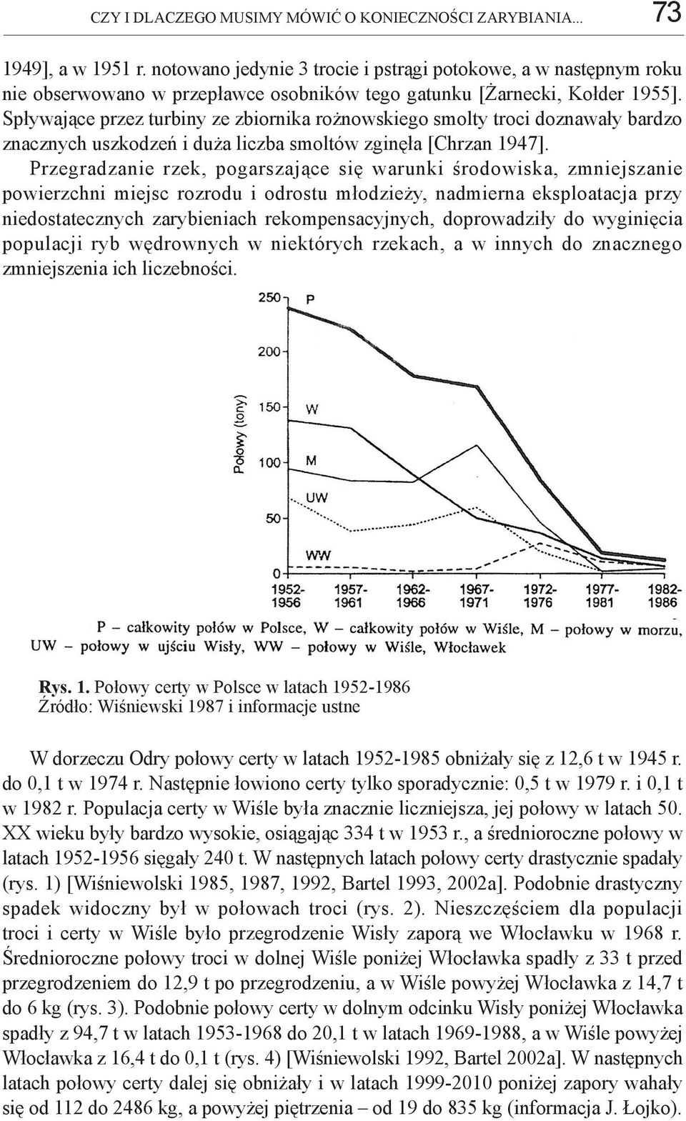 Spływające przez turbiny ze zbiornika rożnowskiego smolty troci doznawały bardzo znacznych uszkodzeń i duża liczba smoltów zginęła [Chrzan 1947].