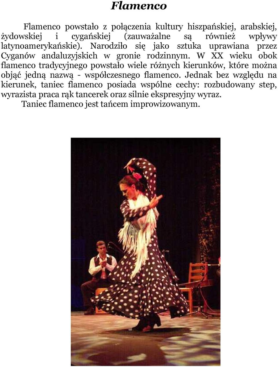 W XX wieku obok flamenco tradycyjnego powstało wiele różnych kierunków, które można objąć jedną nazwą - współczesnego flamenco.