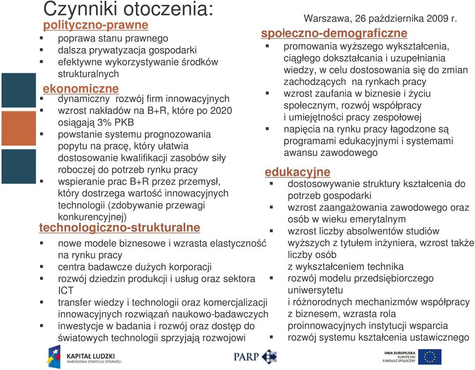 B+R przez przemysł, który dostrzega wartość innowacyjnych technologii (zdobywanie przewagi konkurencyjnej) technologiczno-strukturalne nowe modele biznesowe i wzrasta elastyczność na rynku pracy