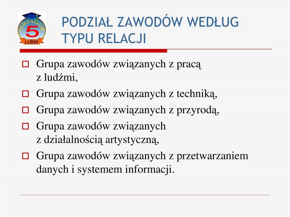 związanych z przyrodą, Grupa zawodów związanych z działalnością