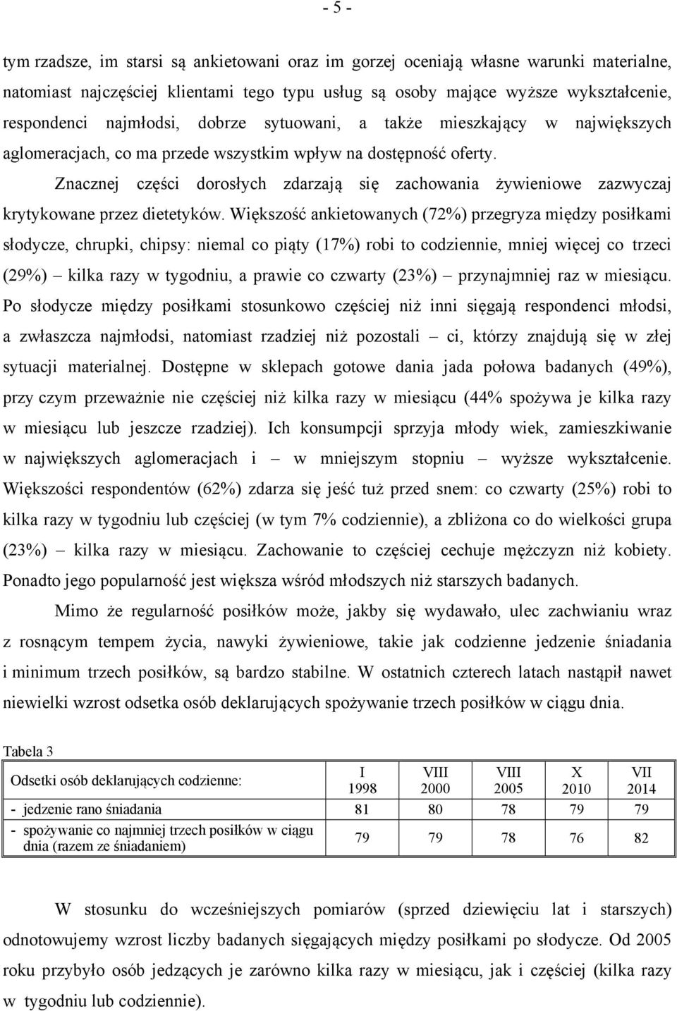 Znacznej części dorosłych zdarzają się zachowania żywieniowe zazwyczaj krytykowane przez dietetyków.