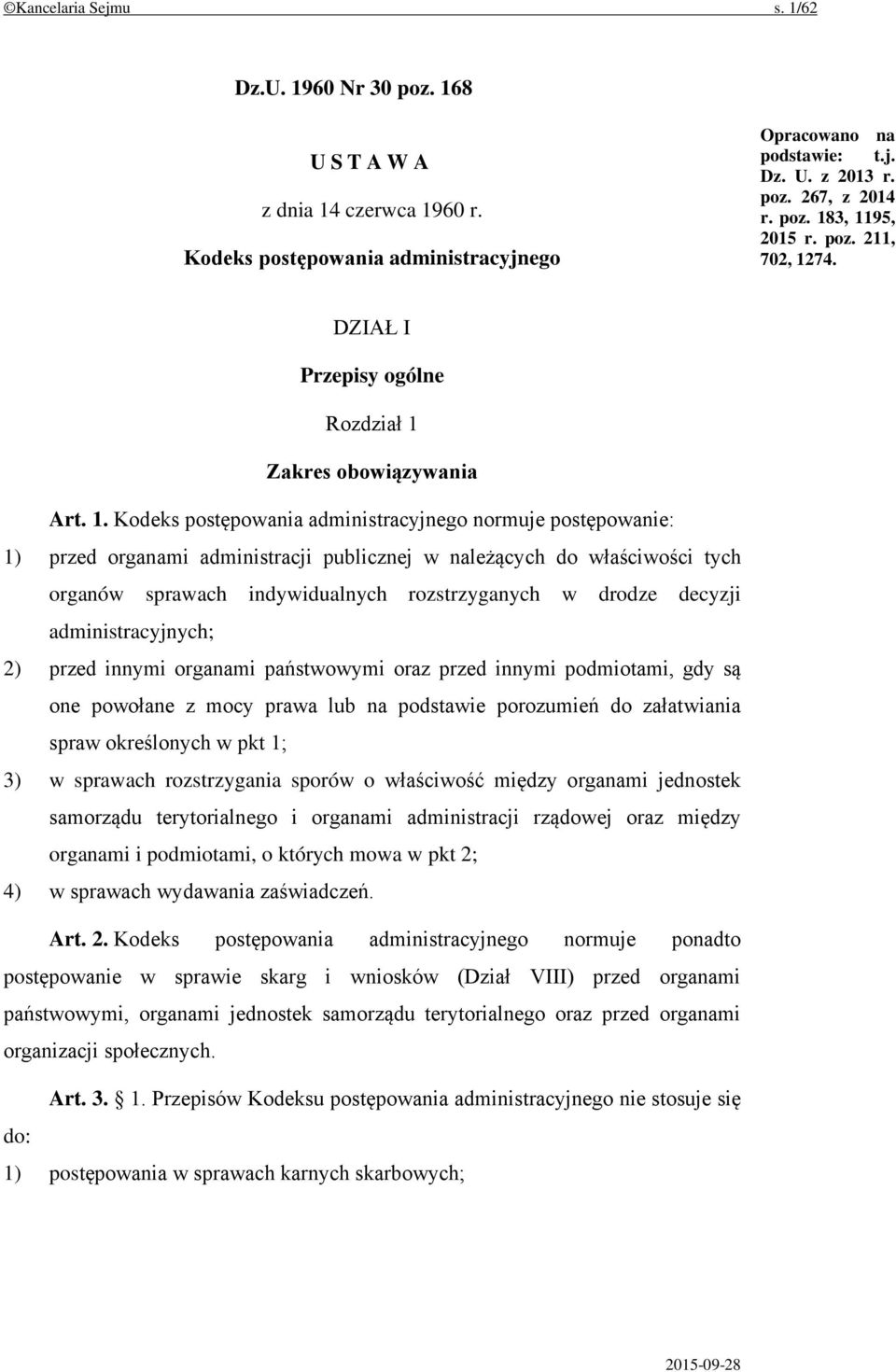 74. DZIAŁ I Przepisy ogólne Rozdział 1 