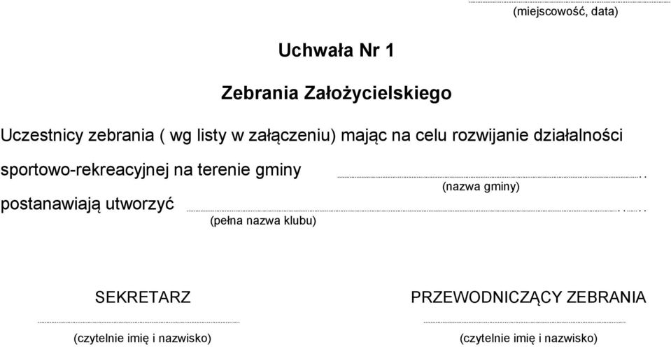 rozwijanie działalności sportowo-rekreacyjnej na terenie gminy.