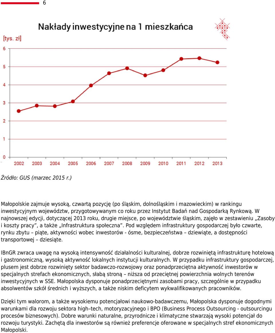 W najnowszej edycji, dotyczącej 2013 roku, drugie miejsce, po województwie śląskim, zajęło w zestawieniu Zasoby i koszty pracy, a także Infrastruktura społeczna.