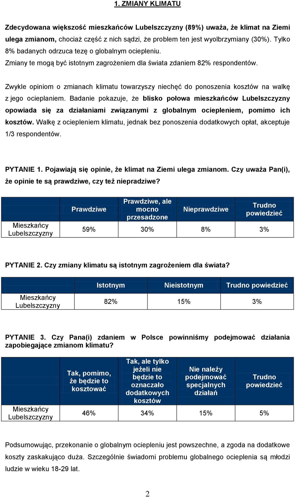 Zwykle opiniom o zmianach klimatu towarzyszy niechęć do ponoszenia kosztów na walkę z jego ocieplaniem.