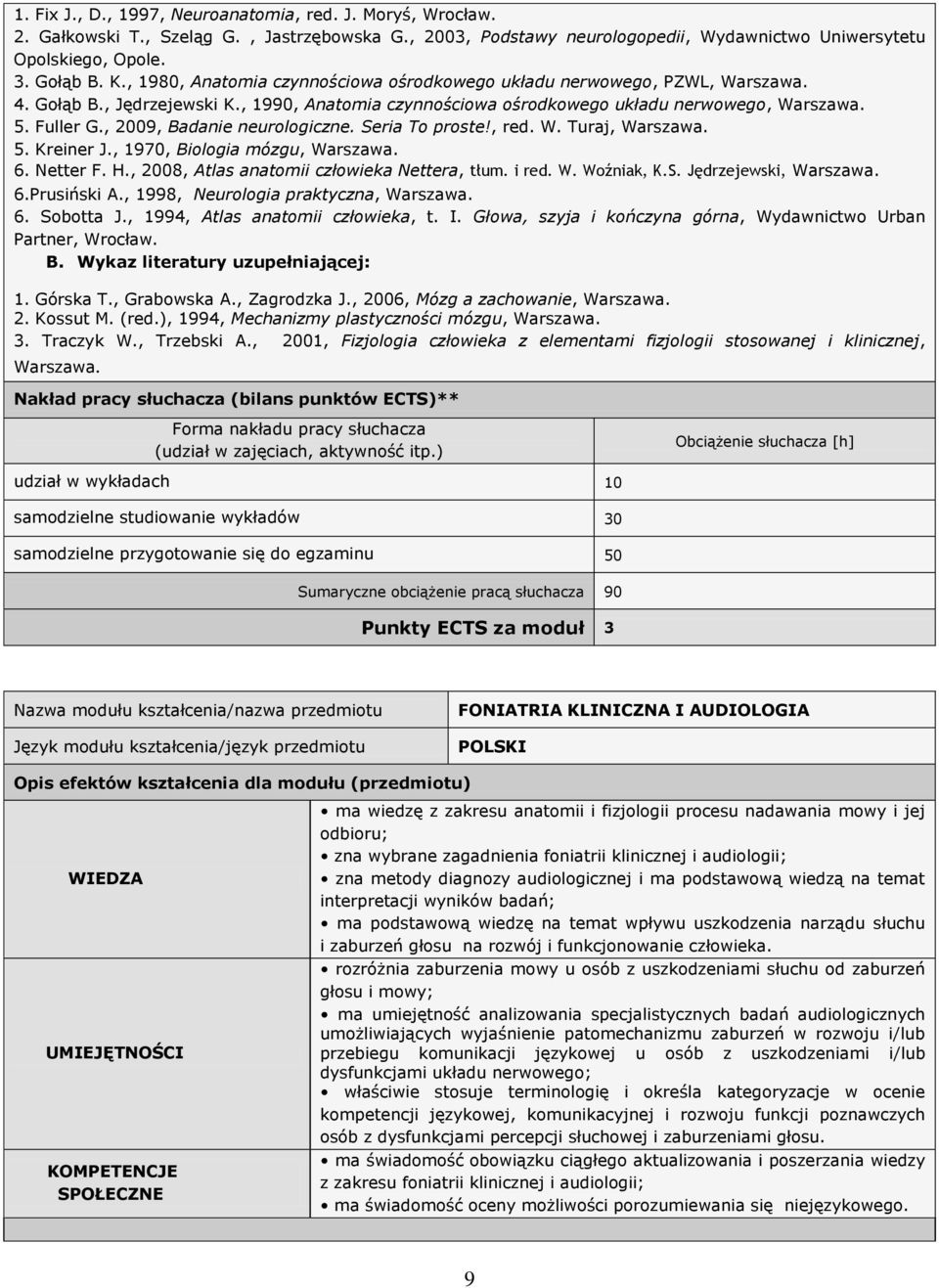 , 2009, Badanie neurologiczne. Seria To proste!, red. W. Turaj, Warszawa. 5. Kreiner J., 1970, Biologia mózgu, Warszawa. 6. Netter F. H., 2008, Atlas anatomii człowieka Nettera, tłum. i red. W. Woźniak, K.