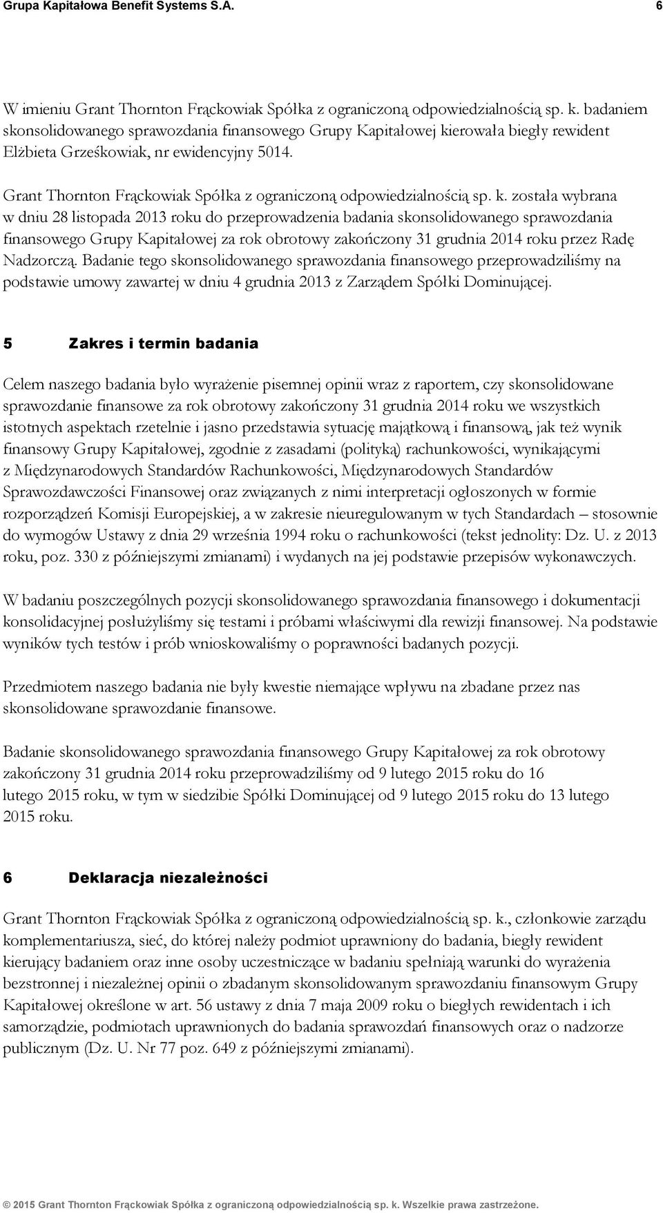 Grant Thornton Frąckowiak Spółka z ograniczoną odpowiedzialnością sp. k.