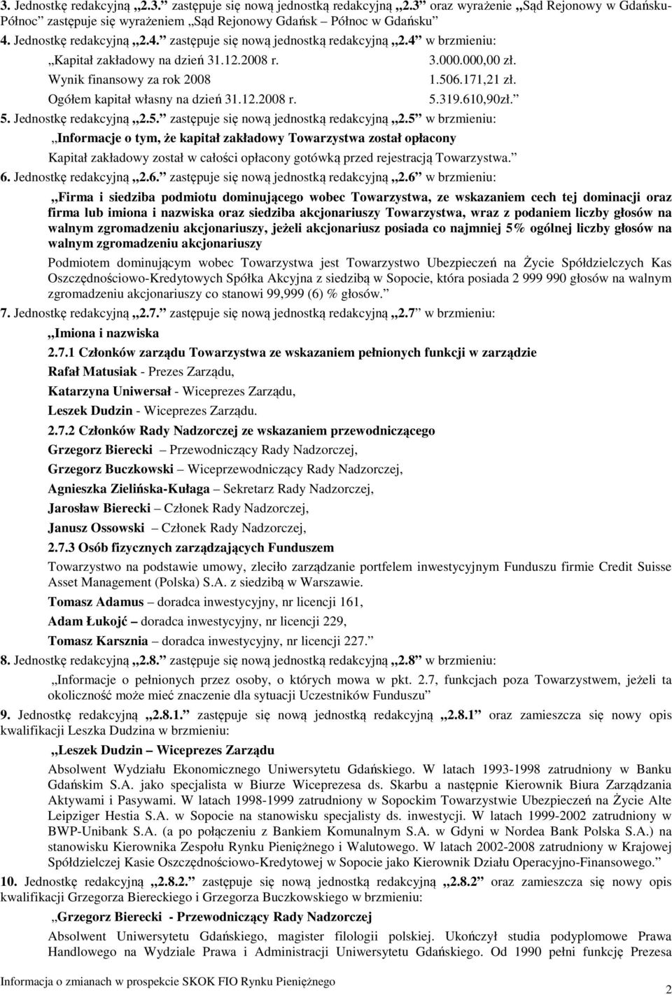 000,00 zł. 1.506.171,21 zł. 5.319.610,90zł. 5. Jednostkę redakcyjną 2.5. zastępuje się nową jednostką redakcyjną 2.