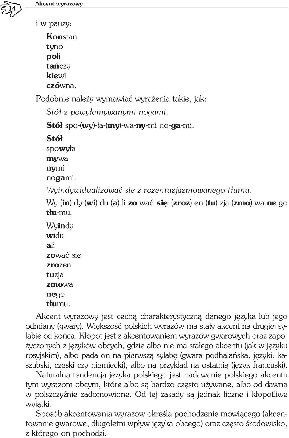 Wyindy widu ali zować się zrozen tuzja zmowa nego tłumu. Akcent wyrazowy jest cechą charakterystyczną danego języka lub jego odmiany (gwary).