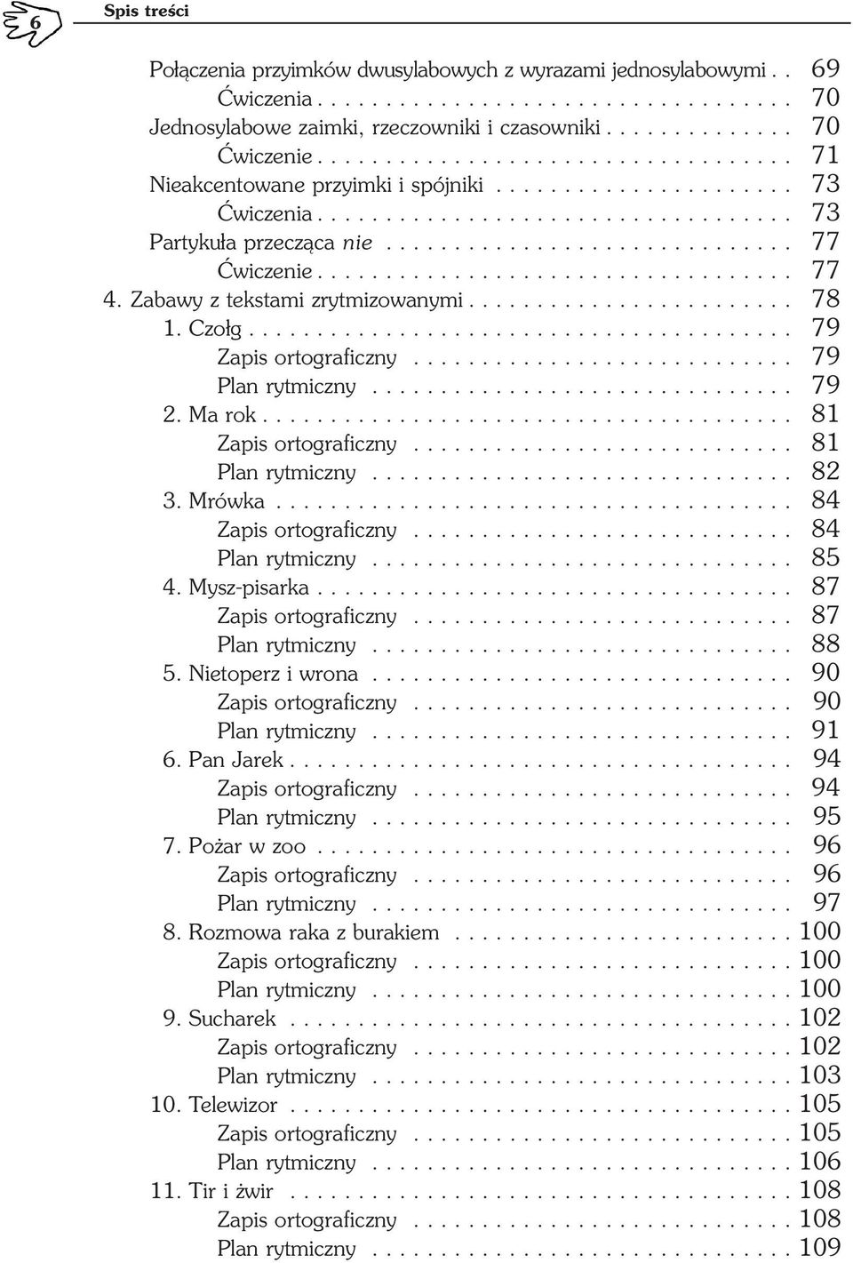 .................................. 77 4. Zabawy z tekstami zrytmizowanymi........................ 78 1. Czołg........................................ 79 Zapis ortograficzny............................ 79 Plan rytmiczny.