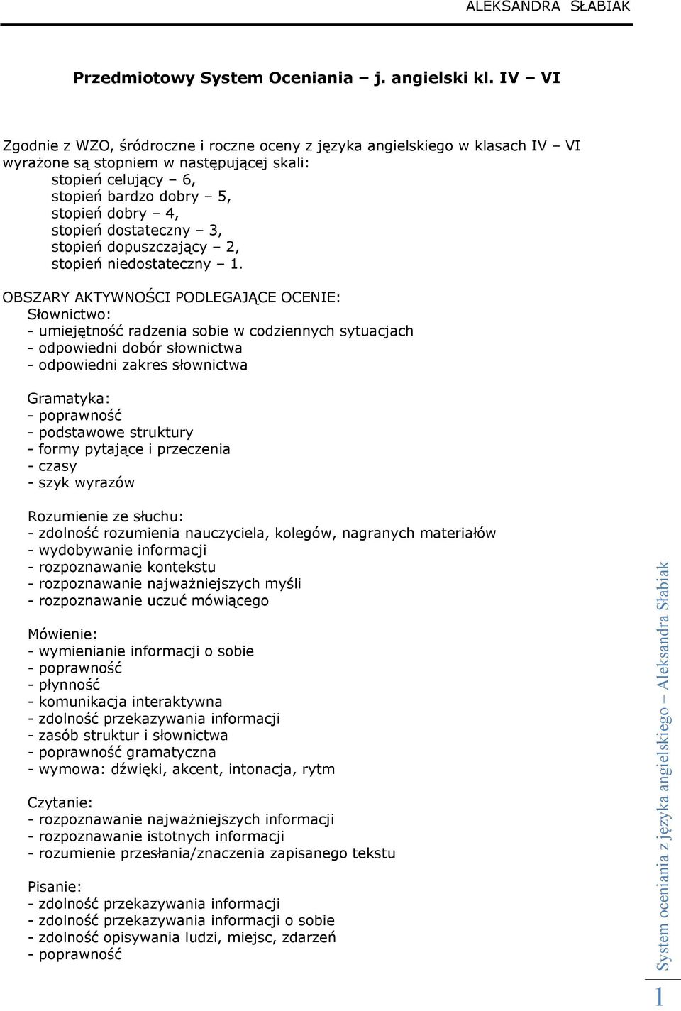 dostateczny 3, stopień dopuszczający 2, stopień niedostateczny 1.