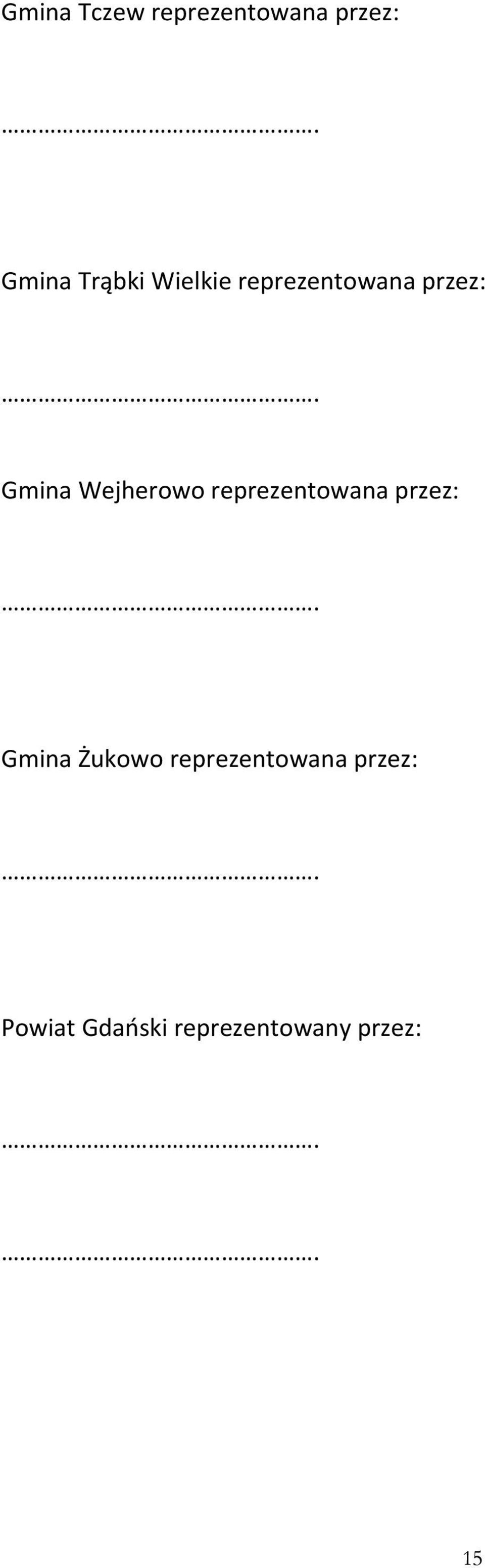 reprezentowana przez: Gmina Żukowo