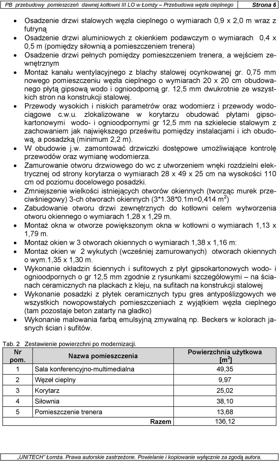 wentylacyjnego z blachy stalowej ocynkowanej gr. 0,75 mm nowego pomieszczeniu węzła cieplnego o wymiarach 20 x 20 cm obudowanego płytą gipsową wodo i ognioodporną gr.