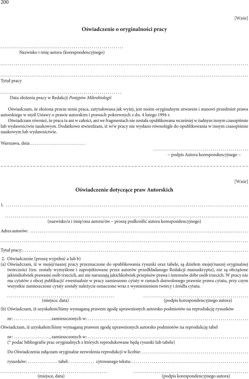 Ustawy o prawie autorskim i prawach pokrewnych z dn. 4 lutego 1994 r.
