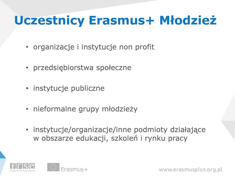 nieformalne grupy młodzieży instytucje/organizacje/inne